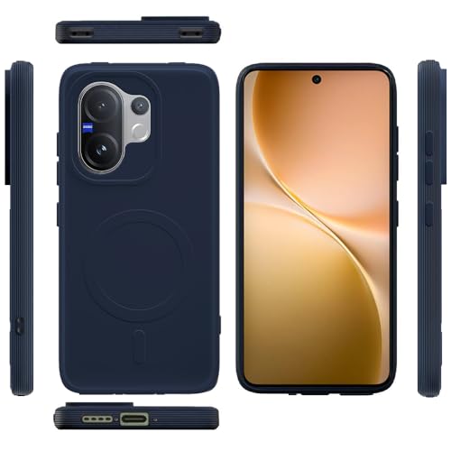 Image of Back Cover | MagFit Ring Design (Non-Magnetic) | Shockproof Protection | Anti-Slip Grip | Raised Camera Edges | Slim Protective Case for Vivo V60 5G / V60e 5G / T4 Pro 5G (Steel Blue)