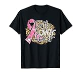 Faith Over Fear Pink Ribbon Leopard Breast Cancer Awareness T-Shirt