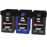 2 anos de garantía INK INSPIRATION® 3 Cartuchos de Tinta Remanufacturados para HP 21XL 22XL Deskjet F2120 F2180 F2280 F335 F375 F380 F390 F4180 F4190 3940 D1460 D2360 D2460 Officejet 4315 4355 PSC 1410 1415
