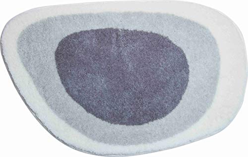 Grund Lake Alfombra de Baño, Acrílico, Gris/Plata, 50x75 cm