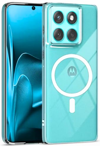 Image of AEETZ Clear Back Case for Moto Edge 60 5G / Motorola Moto Edge 60 Fusion 5G, Hard PC Shockproof Transparent Back Cover Case Compatible with Mag-Safe, Anti-Yellowing (Moto Edge 60 Fusion 5g)