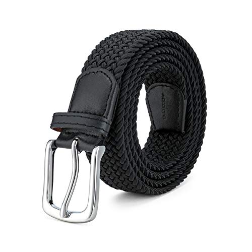 Stretch Braided Golf Belts for Men, Elastic Braided Canvas Woven Casual Mens Belt in Gift Box
