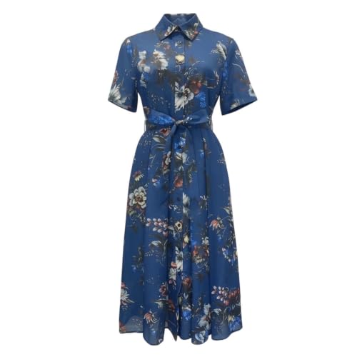 Vestido de verano manga corta casual con estampado floral para mujer