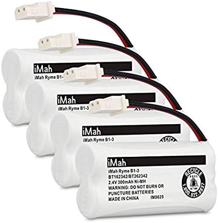 BT162342/BT262342 2.4V 300mAh Ni-MH Cordless Phone Batteries Compatible with VTech CS6719 CS6114 CS6409 CS6419 CS6429 at&T CL80112 EL52300 EL52400 Handset Telephone, Pack of 4