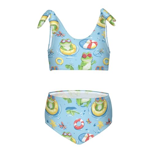 Wusikd Frogs Swimming Girls Swimsuits Two Piece Cute Swimwear Bikinis Set for for Girls Size 3T