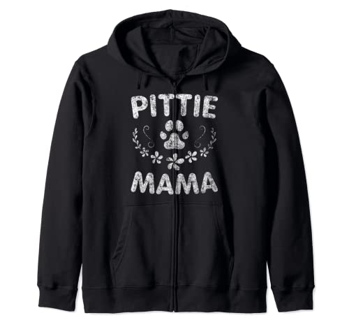 Pittie Mama Shirt Pitbull Lover Gift Pit Bull Funny Dog Mom Felpa con Cappuccio
