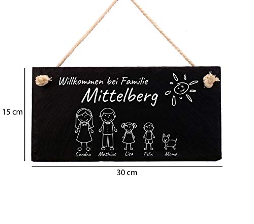 Türschild Pokal Center Westerheider mit Gravur aus Schiefer