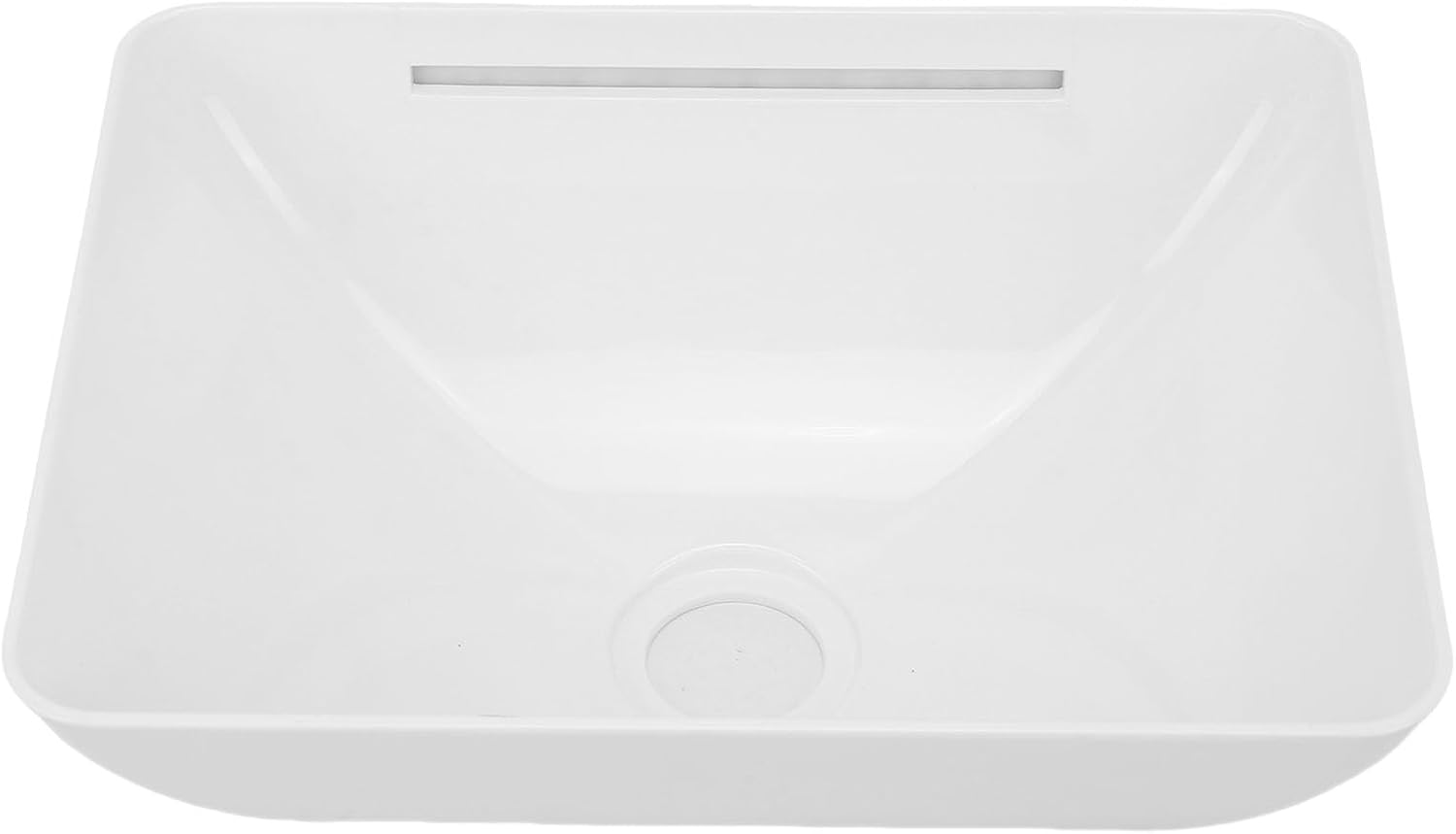 Sorandy RV Acrylic Bathroom Sink, Lightweight Rugged Acrylic Square Shape Countertop Mount RV Sink with 50mm Water Outlet, Suitable for Boats Yachts Camping Cars