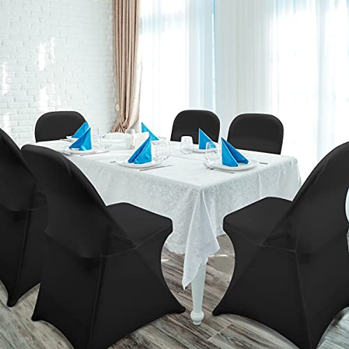 Babenest 100PCS Spandex Folding Chair Covers, Halloween Upgraded Universal Stretch Washable Fitted Chair Slipcovers Protector for Wedding, Holidays, Banquet, Party, Celebration (Black) - Image 8