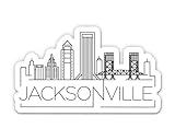 Squiddy Jacksonville Florida City Skyline - Vinyl Sticker Decal for Phone, Laptop, Water Bottle (3'...