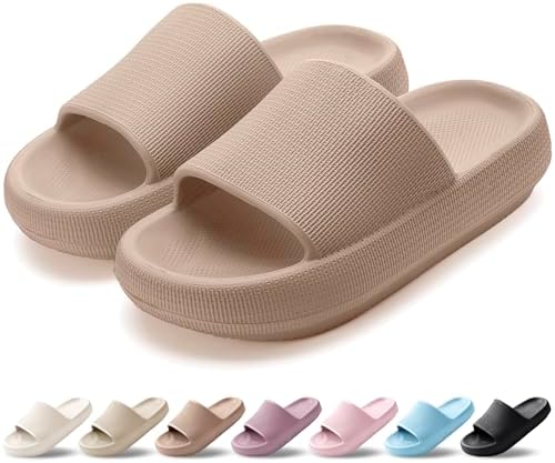 HEOAARG Badelatschen Herren Damen Rutschfest Badeschlappen Wolke Weich Schlappen Slippers Sommer Pantoletten Badesandalen Cozislides Flip Flops Innen/Außen