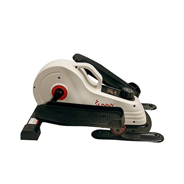 Sunny Health & Fitness Fully Assembled Magnetic Under Desk Elliptical Peddler, Portable Foot & Leg Pedal Exerciser(White) - SF-E3872