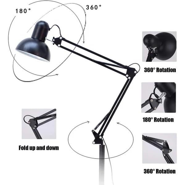 Image of Tattoo Gizmo Modern LED Floor Lamp for Living Room -Adjustable Reading Lamp with Flexible Neck, Eye-Care Light, Energy Saving Standing Lamp for Bedroom & Office