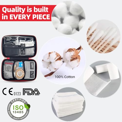 Miniatura 7 de Honyao Botiquín De Primeros Auxilios De 200 Piezas, Mini Kit De Supervivencia Bolsa Médico De Emergencia Completo Para Hogar Coche Barco Lugar Trabajo Mochila Y Acampar Senderismo Viaje