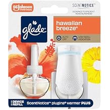 Glade PlugIn Plus Air Freshener Starter Kit, Scented Oil for Home and Bathroom, Hawaiian Breeze, 0.67 Fl Oz, 1 Warmer + 1 Refill