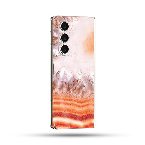 Image of MightySkins Glossy Glitter Skin Compatible with Samsung Galaxy Z Fold 5 Full Wrap - Orange Quartz | Protective, Durable High-Gloss Glitter Finish | Easy to Apply & Change Styles | Made in The USA