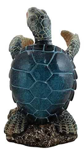 Ebros Nautical Coastal Dancing Blue Sea Turtle Wine Bottle Holder Caddy Figurine 7.5" High Home Kitchen Wine Cellar Decorative Storage Organizer Wild Aquatic Animals Turtles Terrapins Tortoises Decor #TOP4
