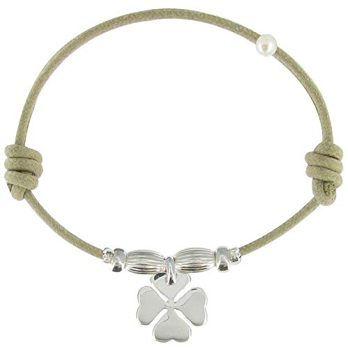 Bracelet trèfle argent 925 Les Poulettes Bijoux cordon tressé haute qualité