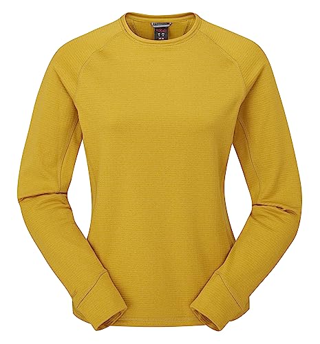 Rab Women’s Nexus Crew Lightweight Long Sleeve Fleece for Hiking & Climbing - Sahara - X-Small