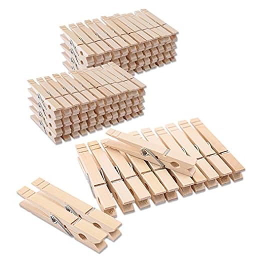 Clothes Pins Wood for Hanging Clothes,3.5 Inch?100pcs? Heavy Duty Wooden Clothespins,Clothes Pins for Craft,Wooden Clips for Pictures. | Rust Resistant