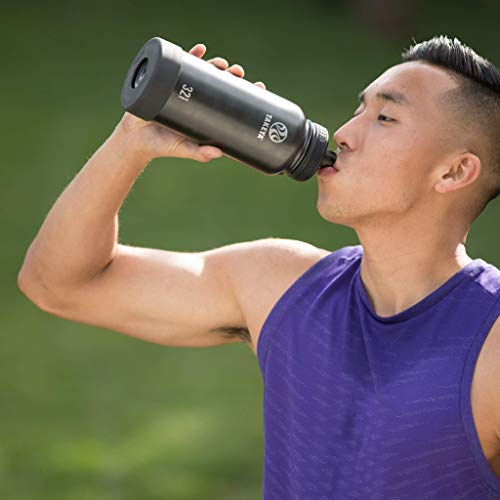 Takeya Actives Insulated Stainless Steel Water Bottle With Spout Lid, 24 Oz, Onyx #TOP6
