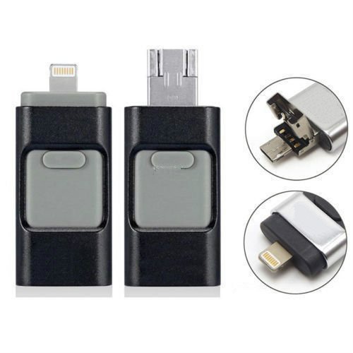 USB i Flash Drive U Disk Memory Stick Storage for iPhone Ipad Mac Android Phone PC 8gb 16gb 32gb 64gb 128gb (Black 64GB)