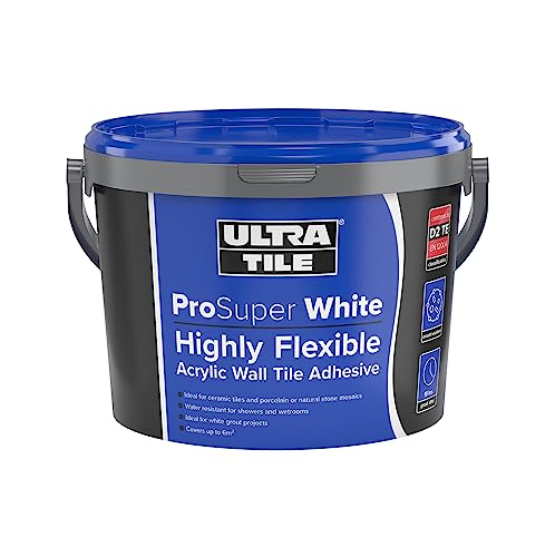 Ultra Tile ProSuper White Ready Mixed Wall Adhesive Highly Flexible Water Resistant Acrylic Wall Tile Adhesive 15KG
