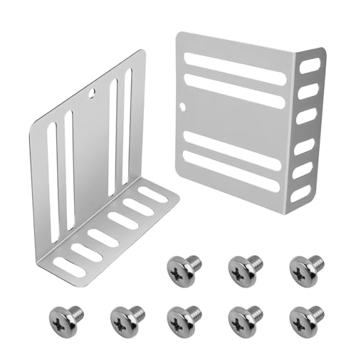 YGDMD 2PCS Car Double DIN Installation Kit with Screws,Car Double DIN Kit Mounting Brackets for Audio Fixing,Professional Automotive Tools Radio Mounting Kits Metal Bracket for Cars Audio