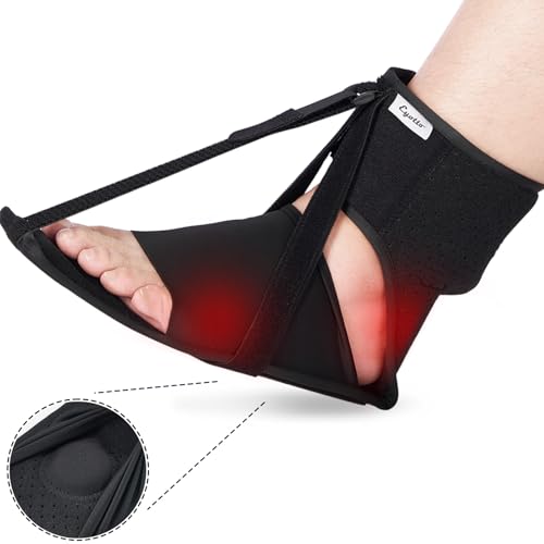 eYotto Plantar Fasciitis Night Splint, Night Splint For Plantar Fasciitis Women with Adjustable Straps and Built-in Foot Massage Ball,Drop Foot Brace for Achilles Tendonitis,Heel Pain Relief Size Plus