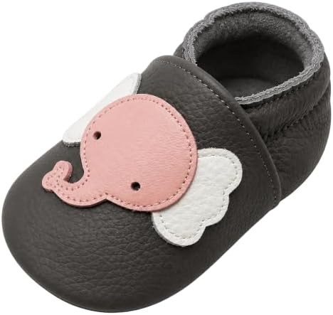 YALION Krabbelschuhe Baby Weiche Leder Lauflernschuhe Junge Mädchen | Baby Leder Krabbelschuhe Wildledersohle Leicht Rutschfest, Elastische Knöchel, Komfort Lederpuschen Baby für 0