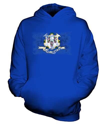 Sweat à capuche enfant fille garçon sweat Connecticut délavé