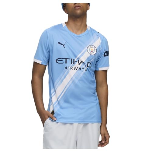 PUMA Mens Manchester City Crew Neck Short Sleeve Home Jersey Replica Casual - Blue, White - Size XL - image 2