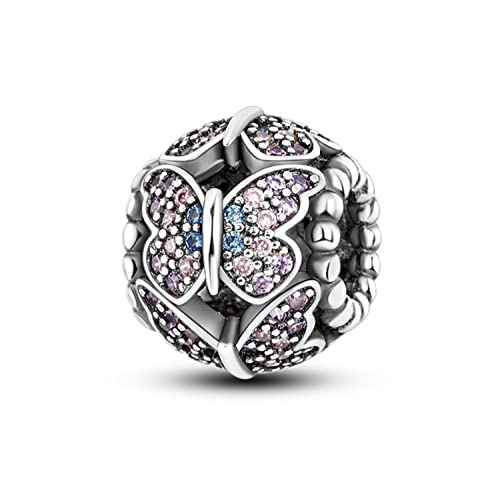 Zhipal 925 Sterling Silver Charms Chameleon Temperature Changing Charms Bangle Dangles Girl Handbag Pendants Fit For Original European Bracelets Charms Diy Jewelry Birthday Mothers Day Gifts (Sparkling Pave Cz Nature Butterfly) #TOP5