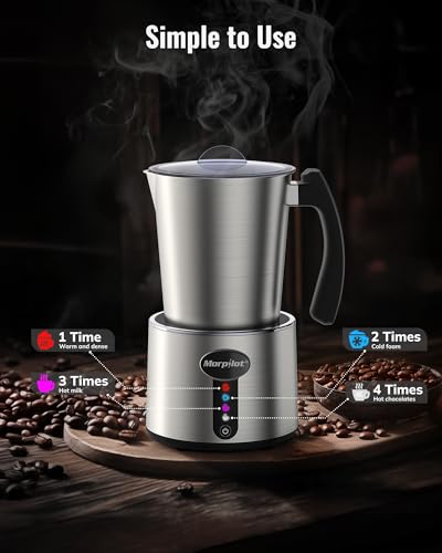Milk Frother Electric 4 in 1 - Automatic Milk Frothers 500ml Milk Steamer and Warmer Stainless Steel Milk Heater Hot & Cold Milk Foamer for Latte Coffee Chocolate