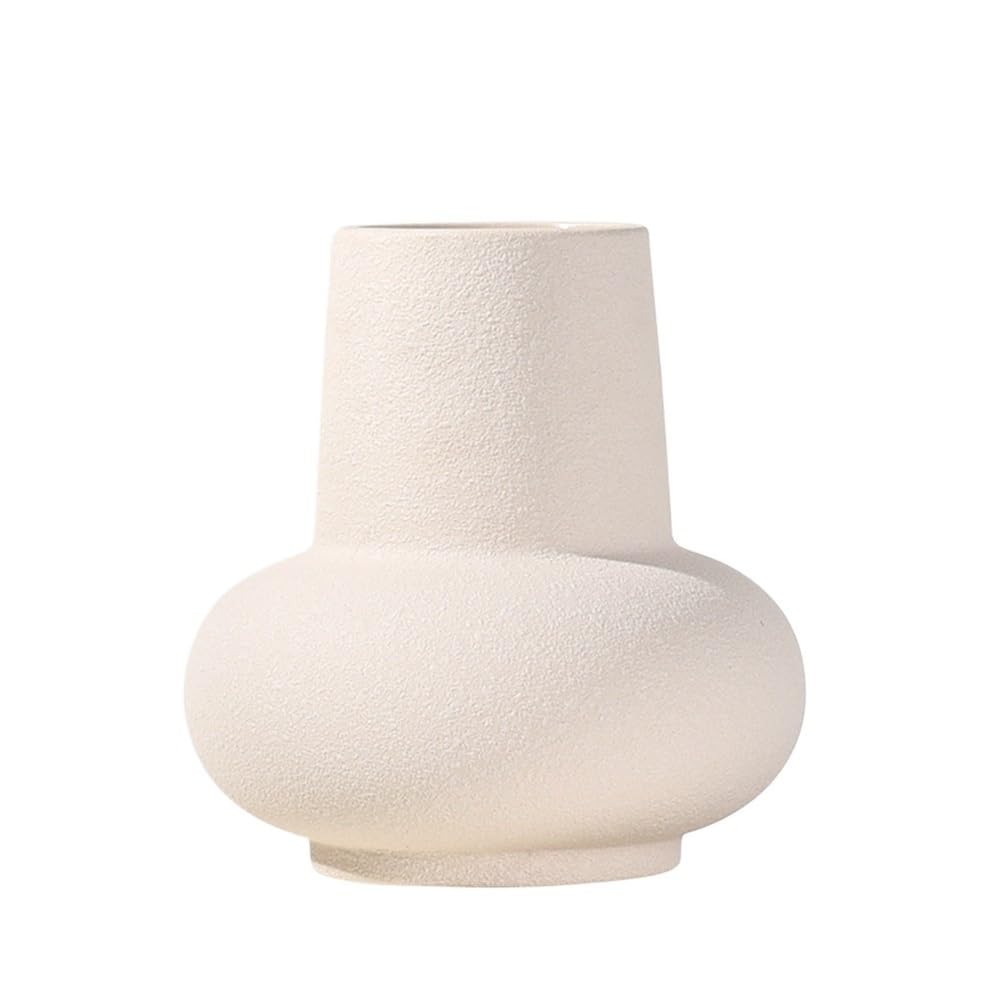 B3f7m4r9j2 One Color Vase White Ceramic Vase Arrangement Flower Irregular Dry Flower/Hydroponic Decoration