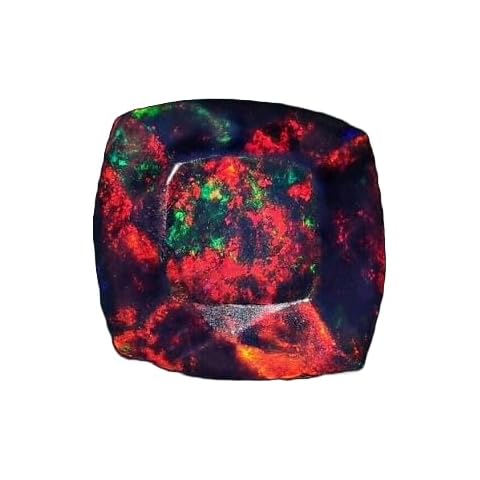 6x6MM Cushion Cabochon Ethiopian Black Opal Cover