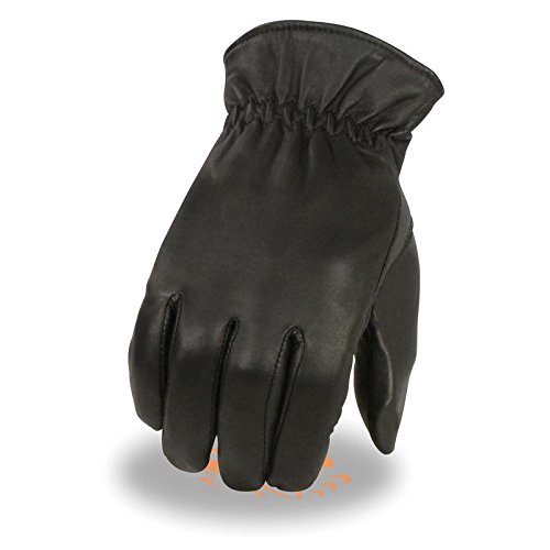 Men's Leather Thermal Lined Gloves w/Cinch Wrist (Black, 2XL)