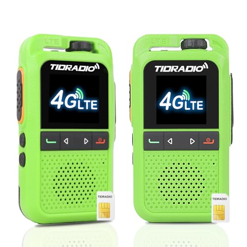 Image of TIDRADIO TD-G100 Rapid Unlimited Range 4G LTE PoC Walkie Talkies Long Range with SIM Cards, Nationwide 5000 Miles Two Way Radios, Global PTT for Family, Logistics,Construction site,Green-2 Pack
