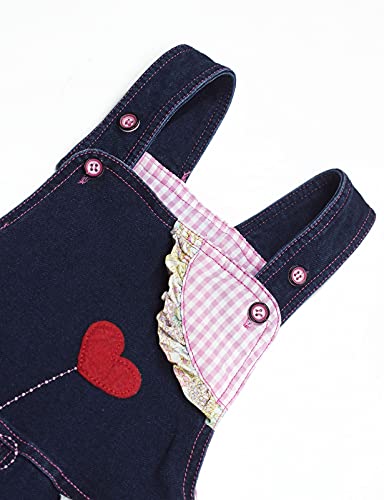 Image of Kidscool Space Baby Toddler Girls Soft Knitted Cotton Denim Cute Cartoon Overalls
