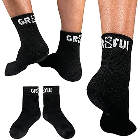 gr8ful® Merino Wool Socks for Men & Women | Fab for All Sports, Walking, Trail Running or Everyday Work Socks | Mild Compression on Arch, Tough & Cushioned, Warm Yet Breathable | 1 Pair, Black (L) Cover