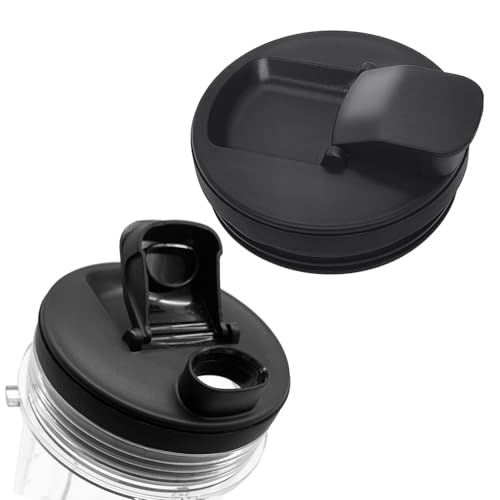 Durchmesser 9,4 cm Ersatzteildeckel, kompatibel mit Nutri Ninja Mixer, Deckel zum Mitnehmen, passend für Ninja 510 ml, 680 ml, 907 ml, 2 Stück (Auslaufdeckel)