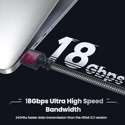 Image of MX DETACHABLE FIBER OPTIC HDMI CABLE : FOR LONG DISTANCE TRANSMISSION (4K Premium, HDMI 19 Pin Male to Male with Ethernet, Nylon Mesh, 3 METER)