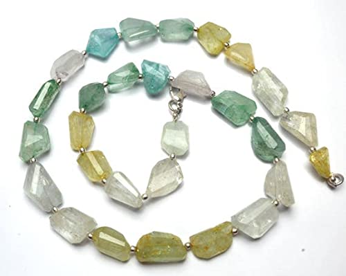 Aquamarine Facet Nugget Beads pierres naturelles multicolores en vrac de 11x12mm