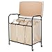 Ollieroo Classic Rolling Laundry Sorter Cart Heavy Duty 3 Bags Laundry Hamper Sorter with Ironing Board (Beige)