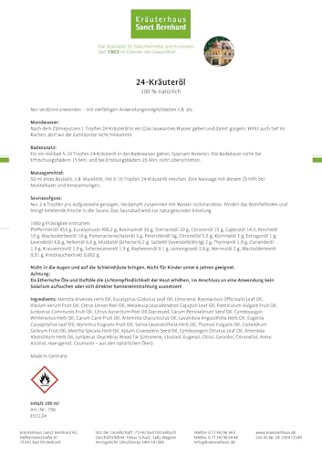 Kräuteröl von Sanct Bernhard, 100% rein, 100 ml