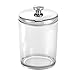 InterDesign Gina Bathroom Vanity Canister Jar for Cotton Balls, Swabs, Cosmetic Pads - Clear/Chrome