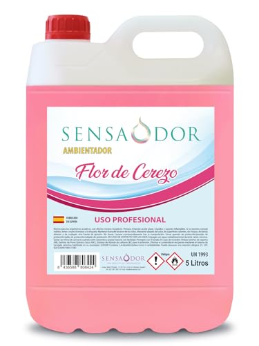 Ambientador, 5 Litros Garrafa, Profesional, Empresas, Negocio, Limpieza, Neutralizador, Buen olor, Aromatizador SENSAODOR (Flor de cerezo)