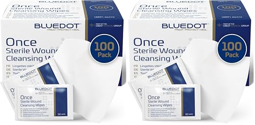 Image of Blue Dot Sterile Saline Wipes 100-Piece Set (Pack of 2)