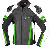 Büse Monza Motorrad Lederjacke Schwarz/Weiß/Grün 52