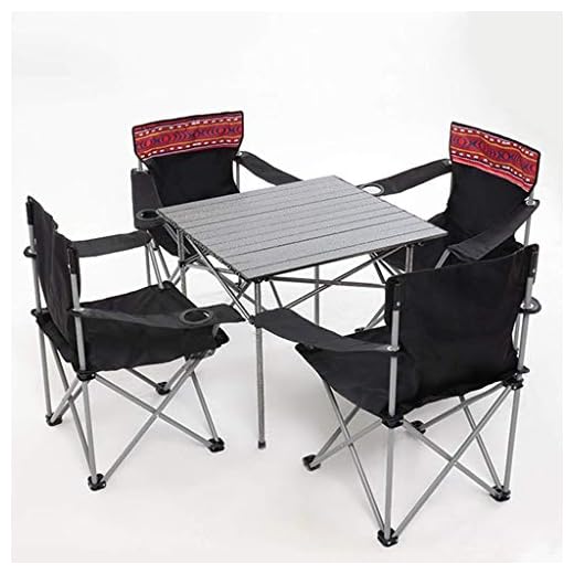 DX picknickbord, trädgårdspicknickbord och stol, utomhus hopfällbart campingbord och stolar uppsättning, 4 personer bärbar fiske grillbord och stol, förvaringsväska brun